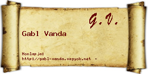 Gabl Vanda névjegykártya